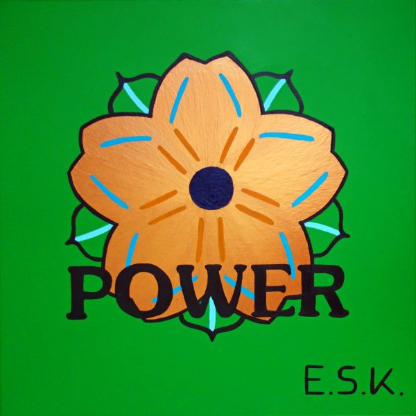 Flower Power - E.S.K. pop art - Kunst von Eileen Susanne Kreipl 30 x 30 x 4 cm