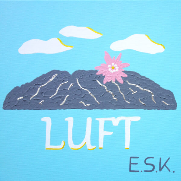 Bergluft Pop Art von E.S.K. Eileen Susanne Kreipl 30 x 30 x 4 cm Acryl und Blattsilber auf Leinwand