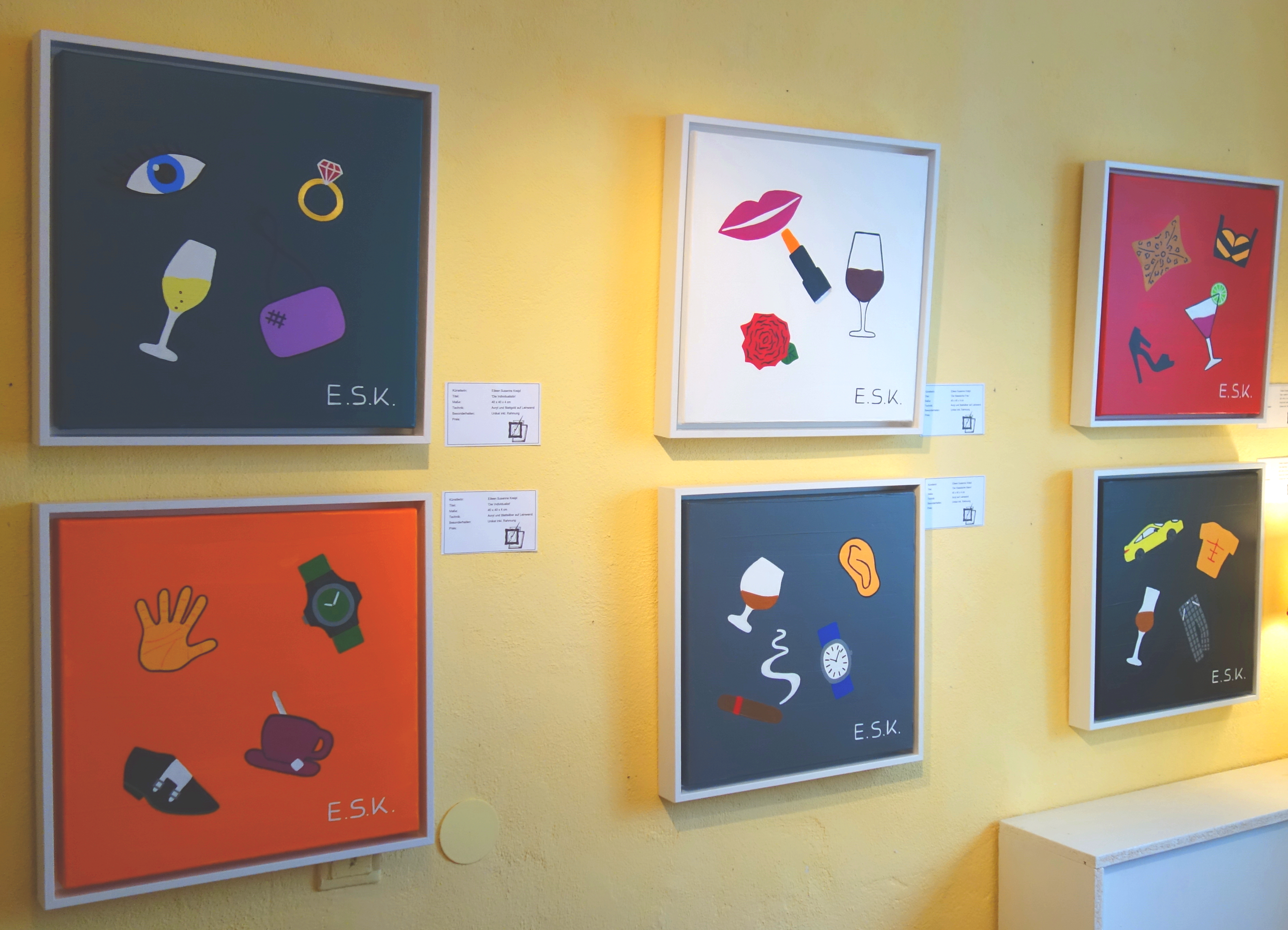 Typen - E.S.K. Pop Art Kunst by Eileen Susanne Kreipl in der kleine Galerie Waging