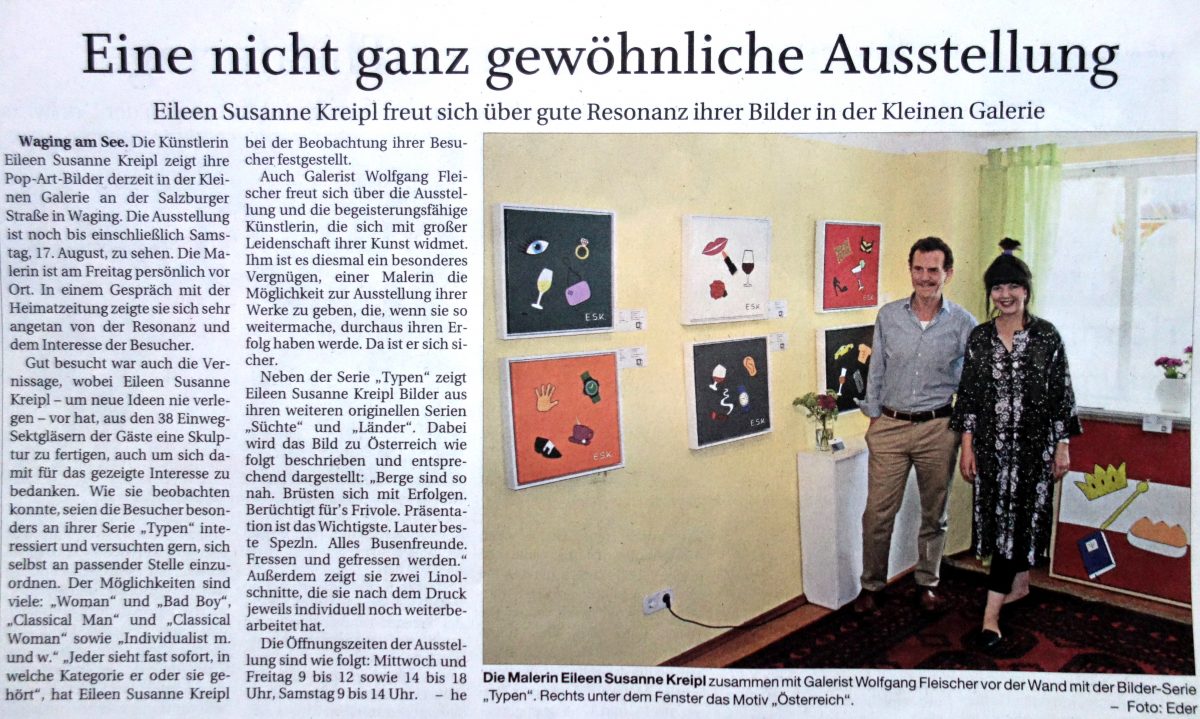 Pop Art Ausstellung Kunst Waging am See Eileen Susanne Kreipl E.S.K.