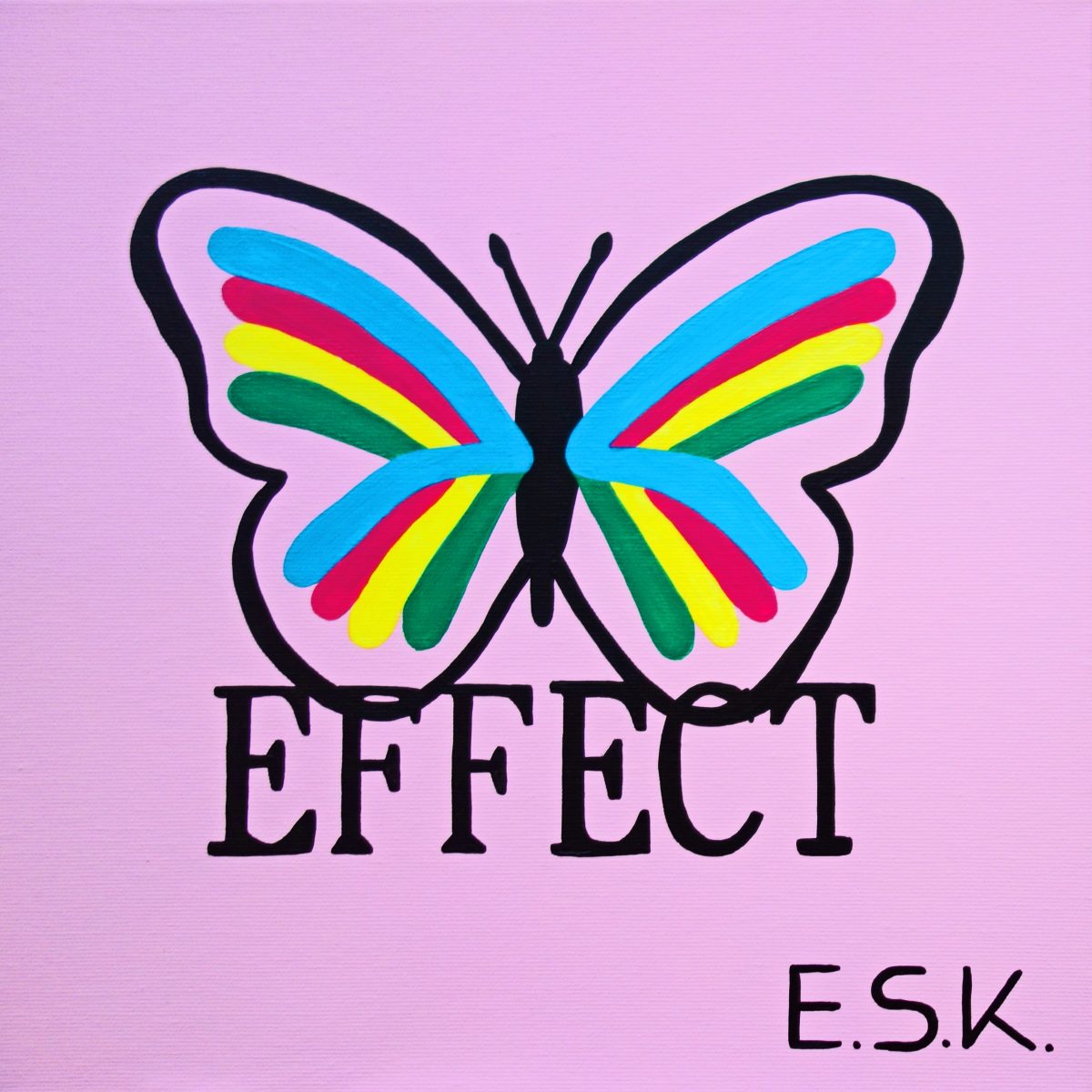 Butterfly Effect - E.S.K. pop art - Kunst von Eileen Susanne Kreipl 30 x 30 x 4 cm