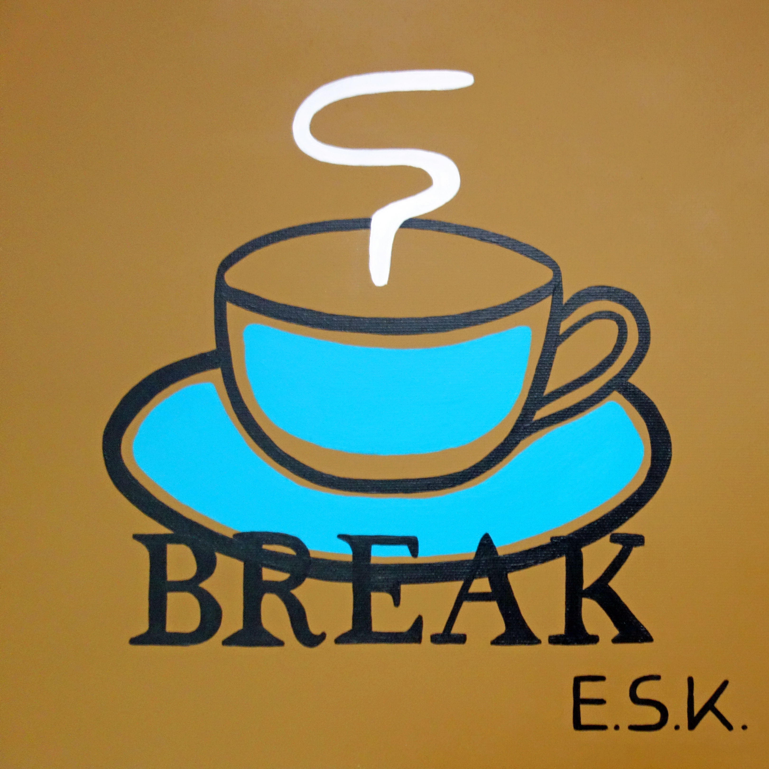 Coffee Break - E.S.K. pop art - Kunst von Eileen Susanne Kreipl 30 x 30 x 4 cm