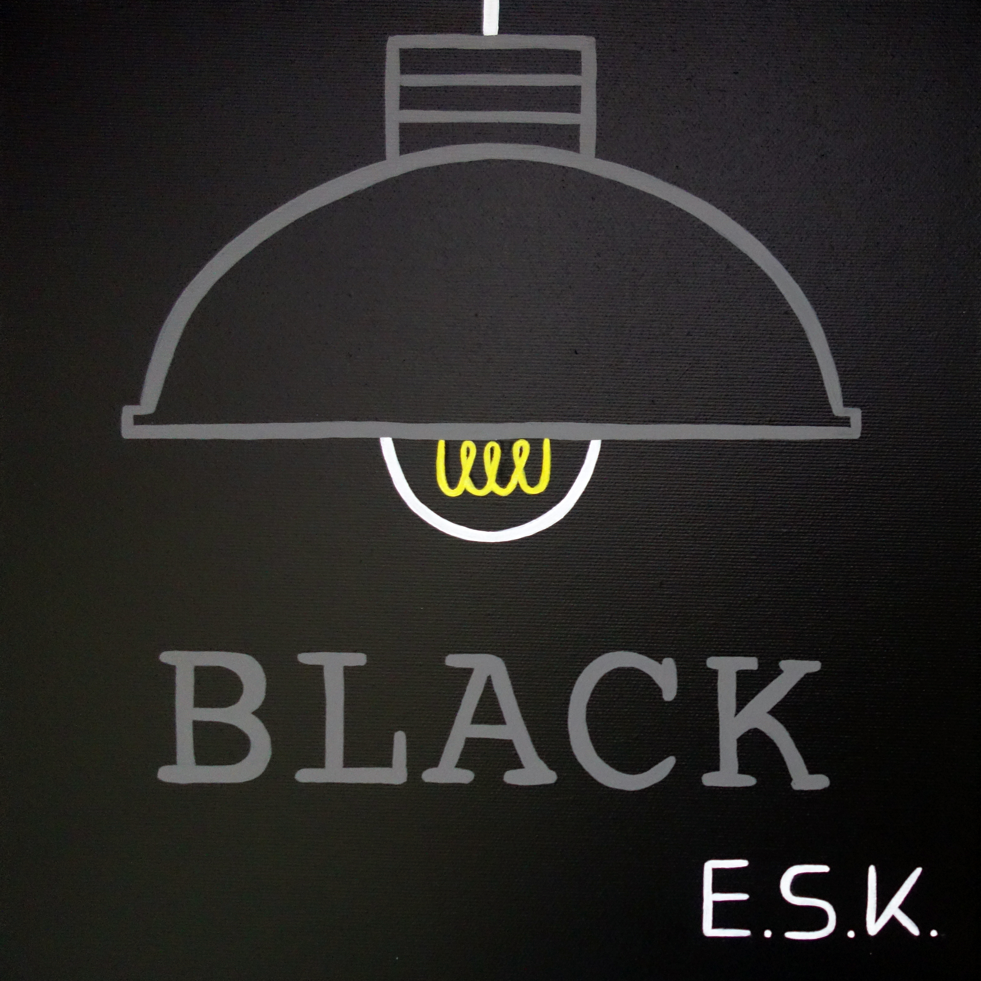 Black - Schwarz - Lampenschwarz - E.S.K. pop art - Kunst von Eileen Susanne Kreipl 30 x 30 x 4 cm