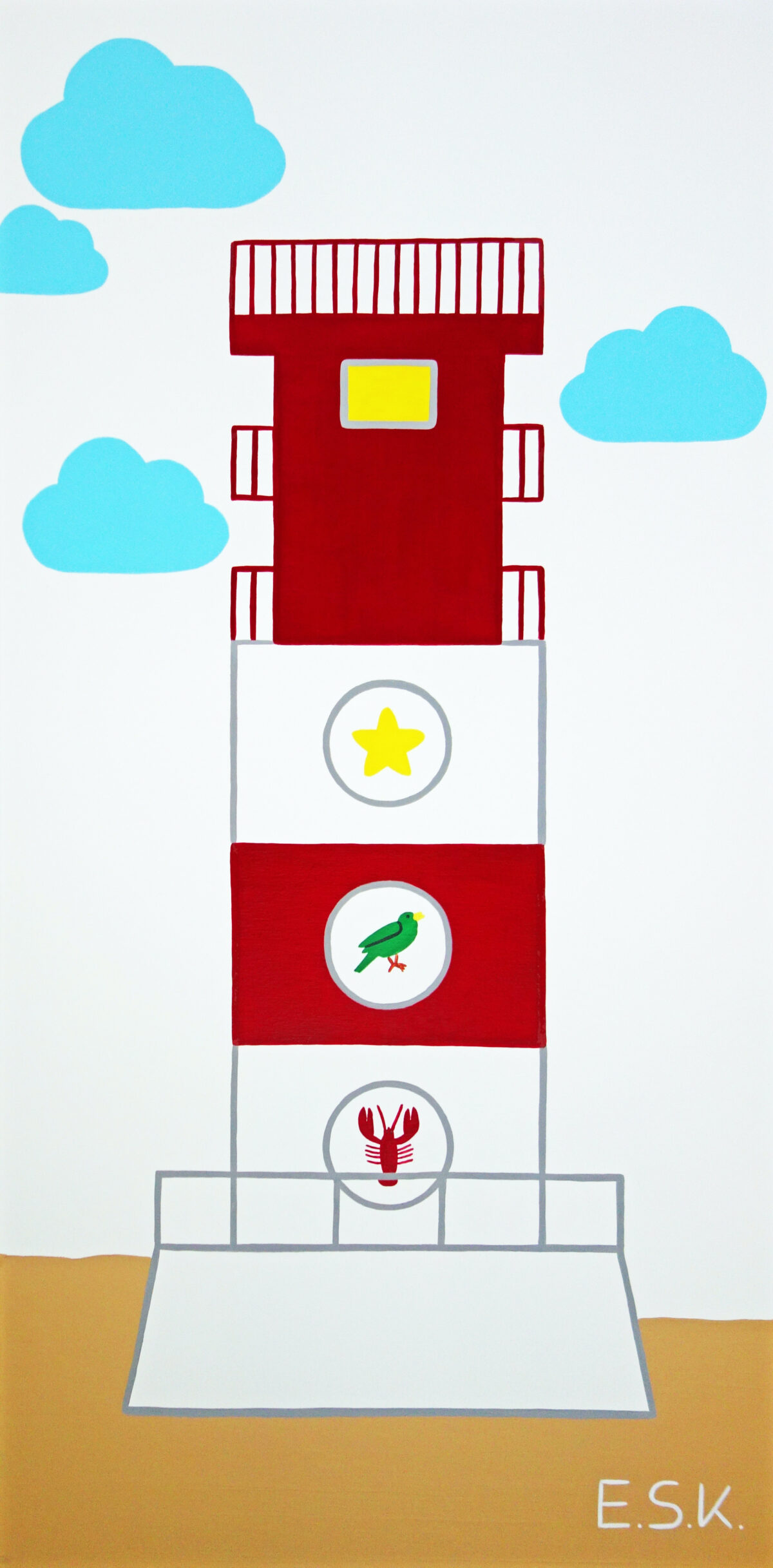 E.S.K. - Das magische Licht von Helgoland pop art von Eileen Susanne Kreipl - 50 x 100 x 4 cm -Acryl auf Leinwand