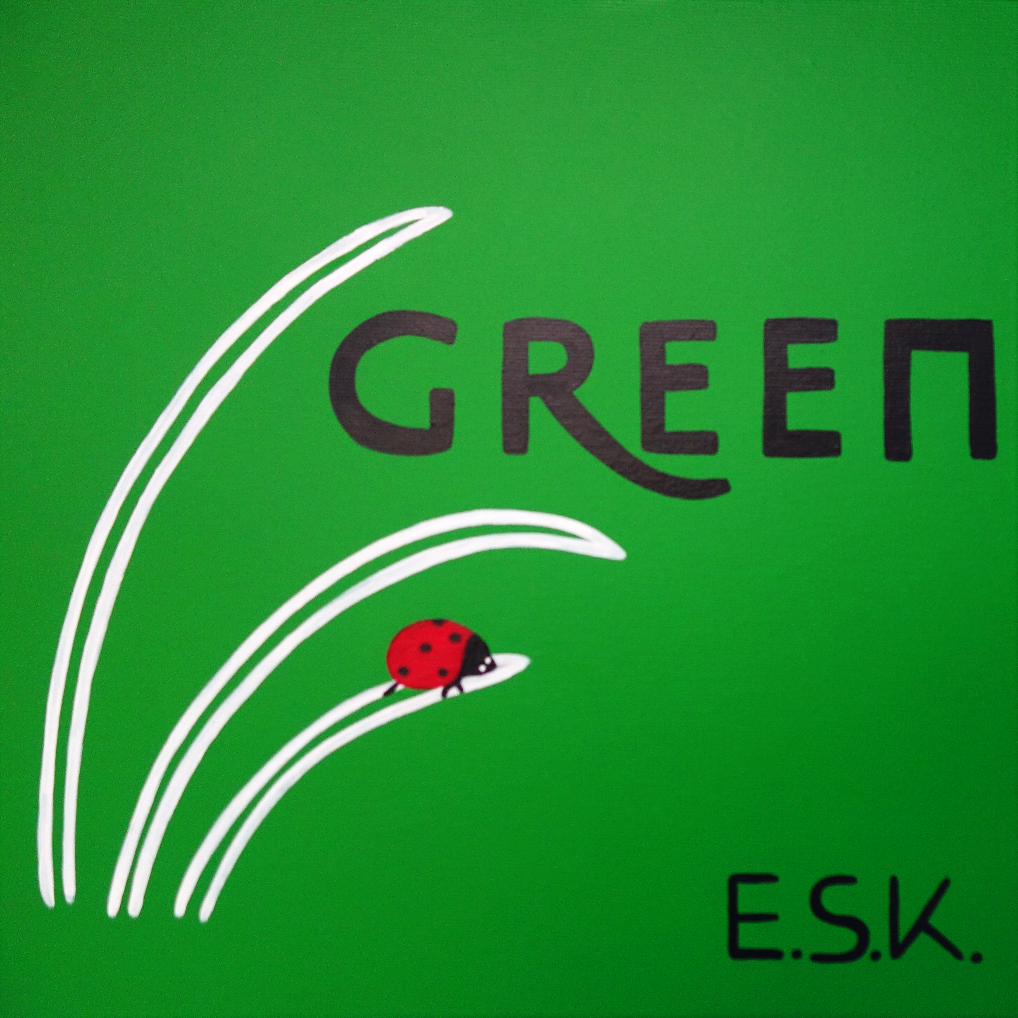 Green - Grün E.S.K. pop art - Kunst von Eileen Susanne Kreipl 30 x 30 x 4 cm Color Statements