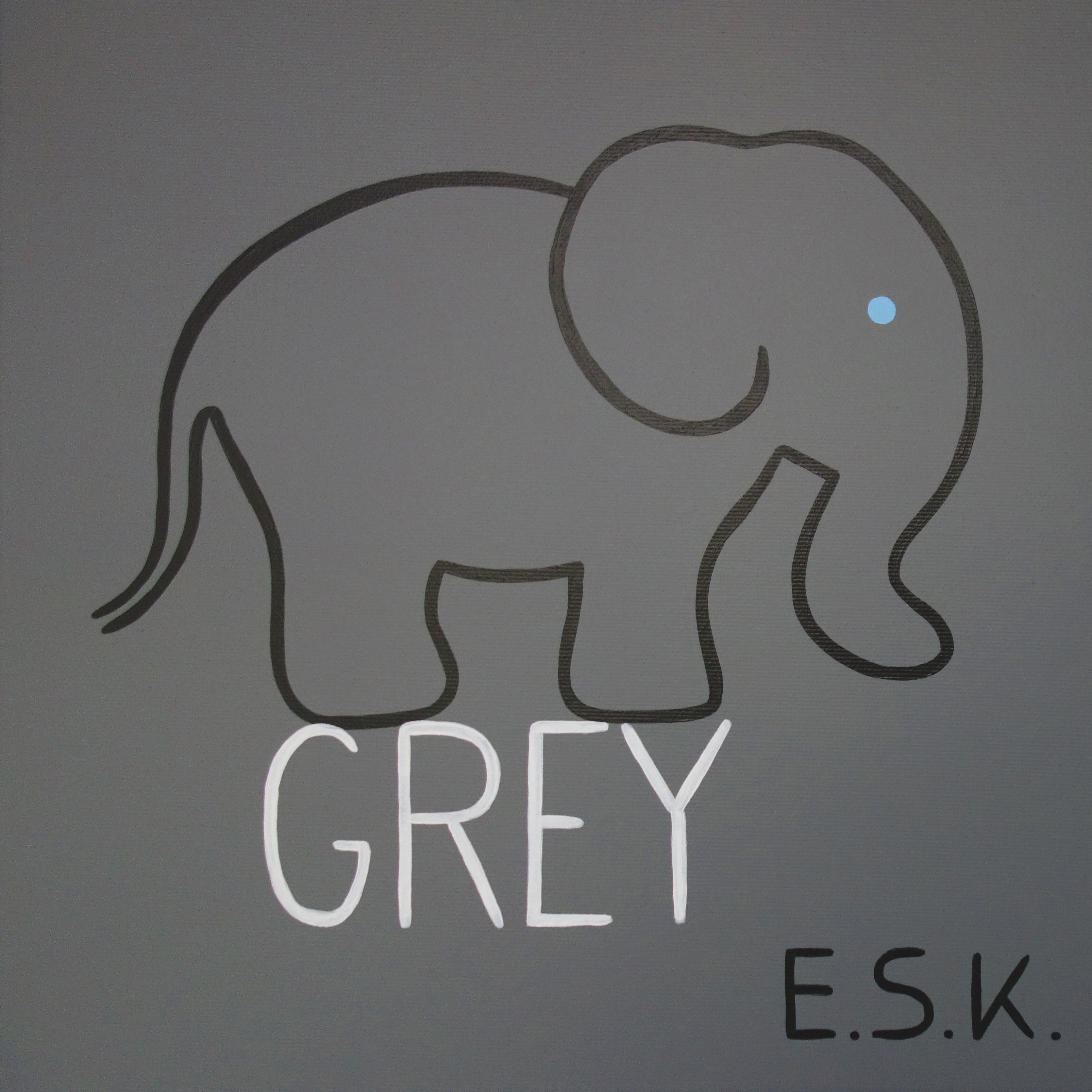 Grey - Grau - E.S.K. pop art - Kunst von Eileen Susanne Kreipl 30 x 30 x 4 cm Color Statements