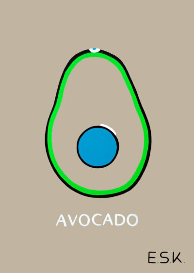 AVOCADO - Pure Nature - 50 x 70 x 4 cm - Pop Art by Eileen Susanne Kreipl - E.S.K.